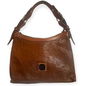 Dooney & Bourke Ostrich-Embossed Tan Shoulder Bag